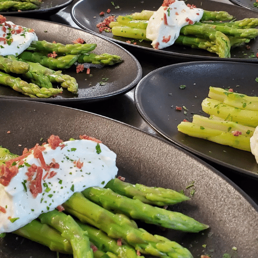 fresh dish asparagus restaurant mâcon